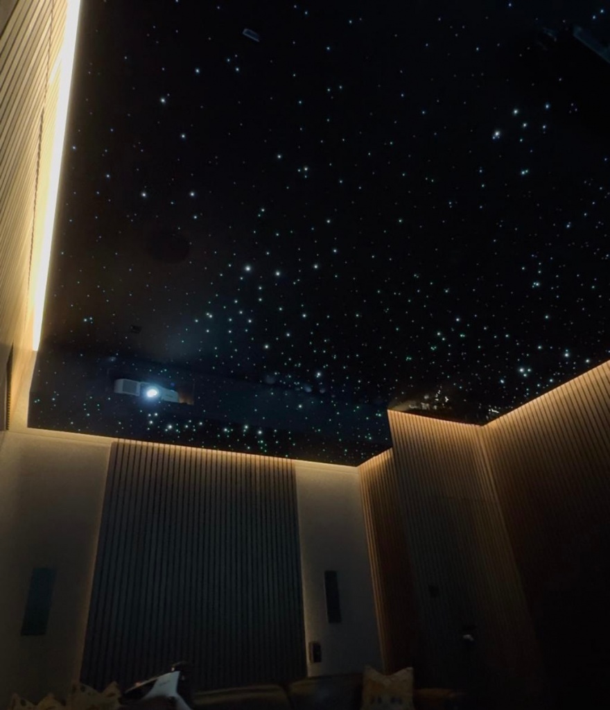 Cinema ceiling lighting in Dubai with integrated LED stretch ceiling system for luxury theaters and entertainment interiors Cinema ceiling lighting in Dubai with integrated LED stretch ceiling system for luxury theaters and entertainment interiors