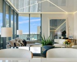 High Gloss Stretch Ceiling with Linear Lighting in a Luxury Dubai Penthouse