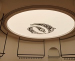 Translucent Stretch Ceiling with Printed Logo and 4000K LED Lighting – Office Interior in JVC, Dubai